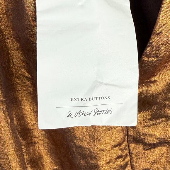 NWT & OTHER STORIES Size 4 Holiday Party Cocktail Mini Twist Front Copper Dress - Picture 11 of 11